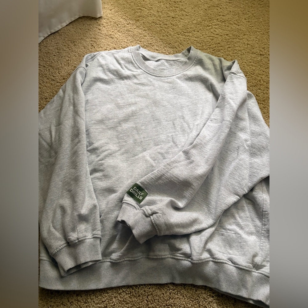 Daily Drills Light Gray Crewneck Sweater
